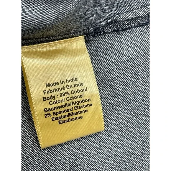 Anthropologie Porridge Midi Dress Women Denim Hardware Preppy Vacay Large NWT - Picture 10 of 12